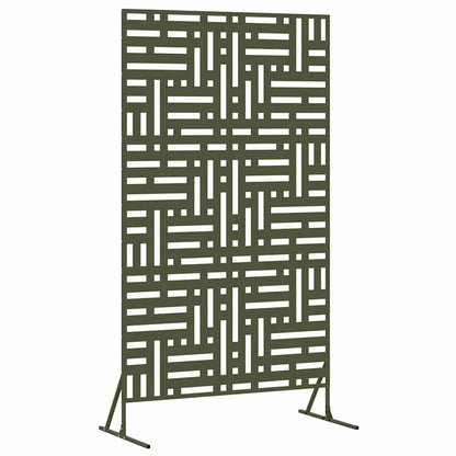 Sichtschutz 100 x 50 x 180 cm Stahl Olivgrün