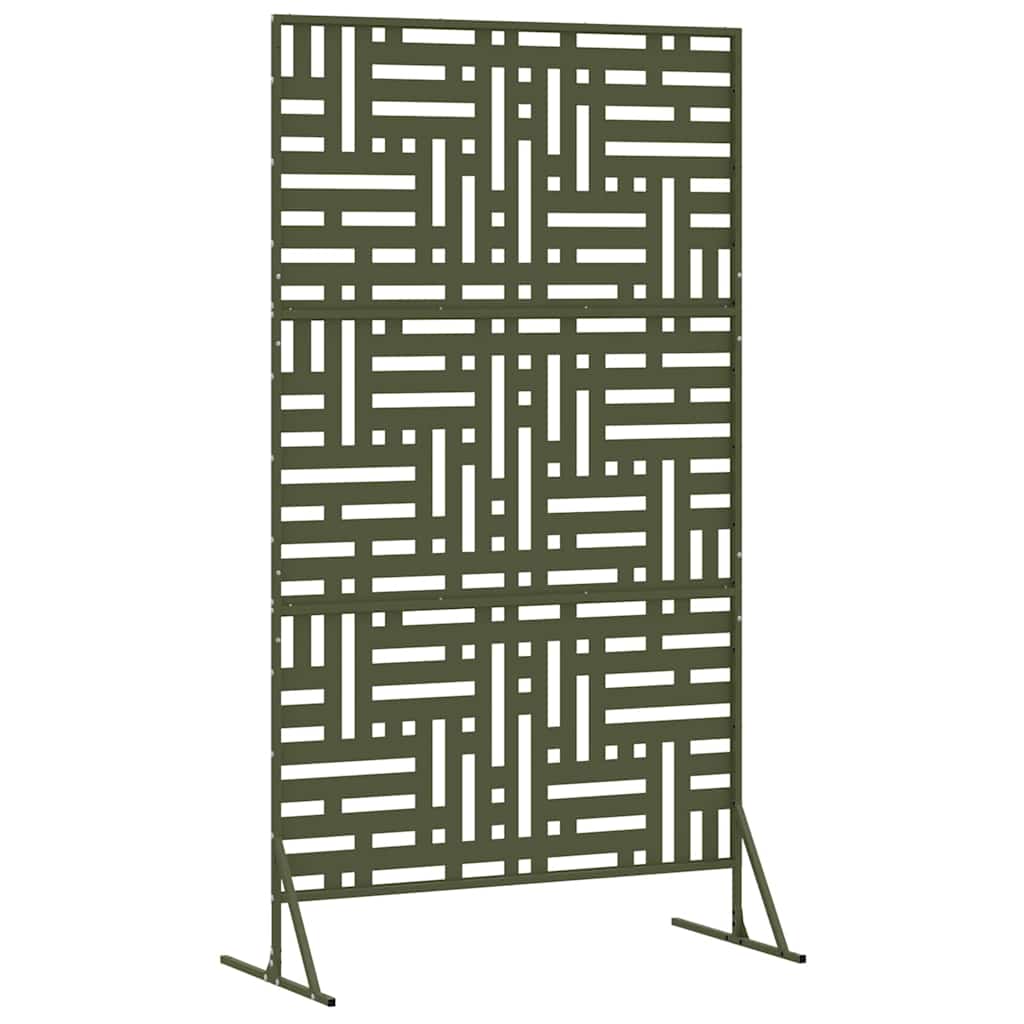 Sichtschutz 100 x 50 x 180 cm Stahl Olivgrün