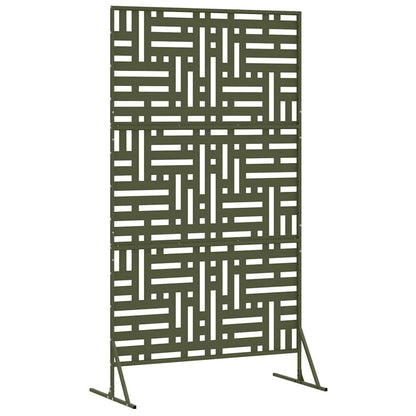 Sichtschutz 100 x 50 x 180 cm Stahl Olivgrün