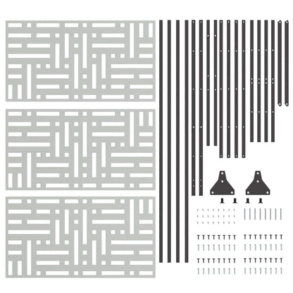 Sichtschutz 100 x 50 x 180 cm Verzinkter Stahl Silber