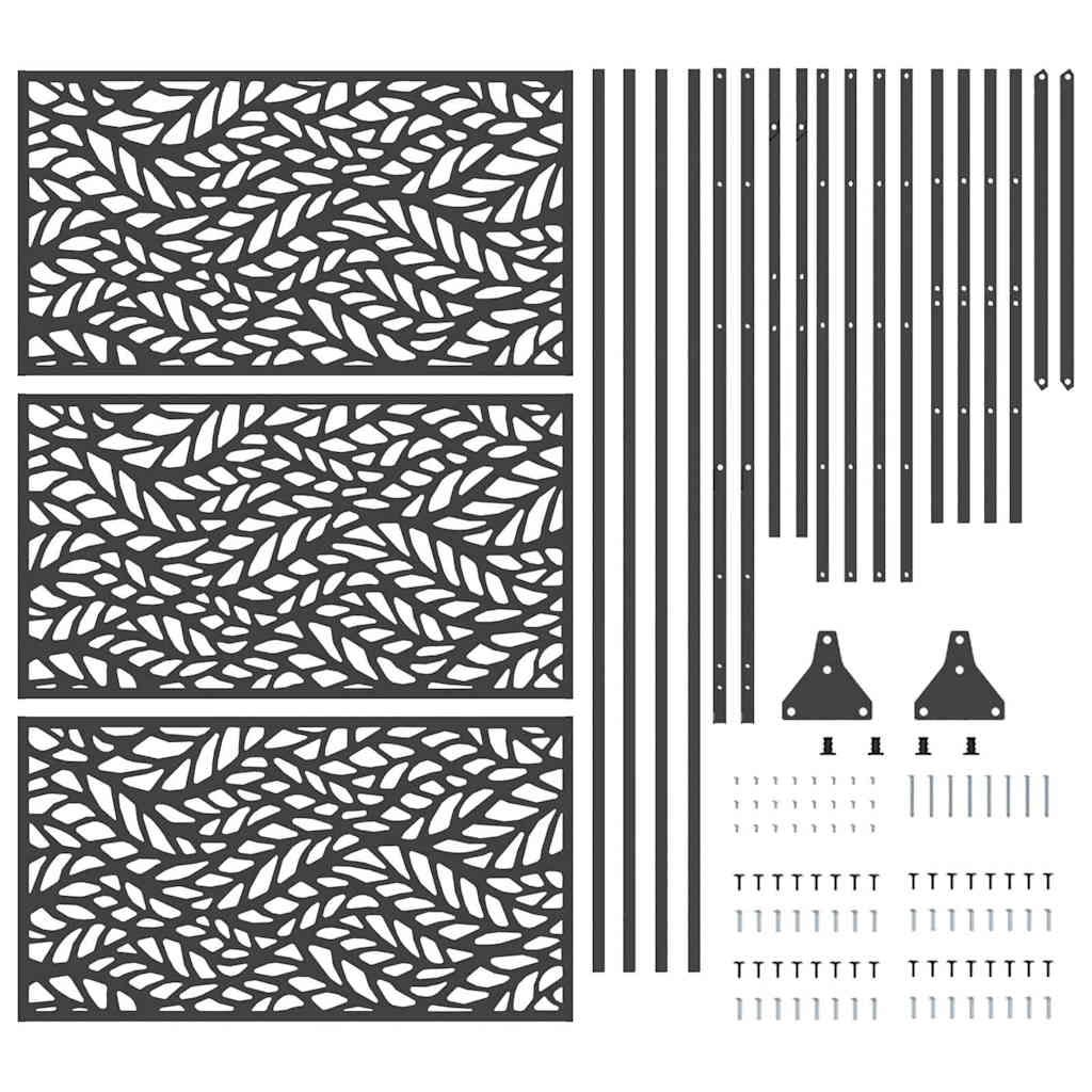 Sichtschutz 100 x 50 x 180 cm Stahl Schwarz