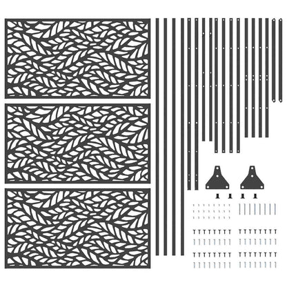 Sichtschutz 100 x 50 x 180 cm Stahl Schwarz