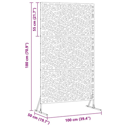 Sichtschutz 100 x 50 x 180 cm Stahl Schwarz