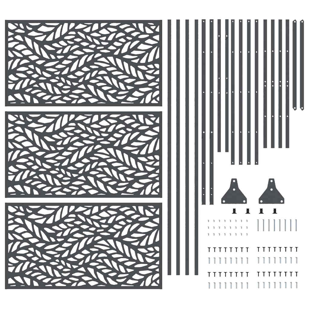 Sichtschutz 100 x 50 x 180 cm Stahl Anthrazit
