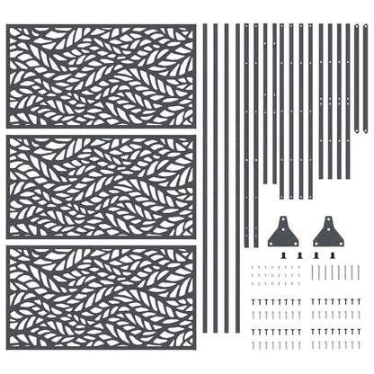 Sichtschutz 100 x 50 x 180 cm Stahl Anthrazit