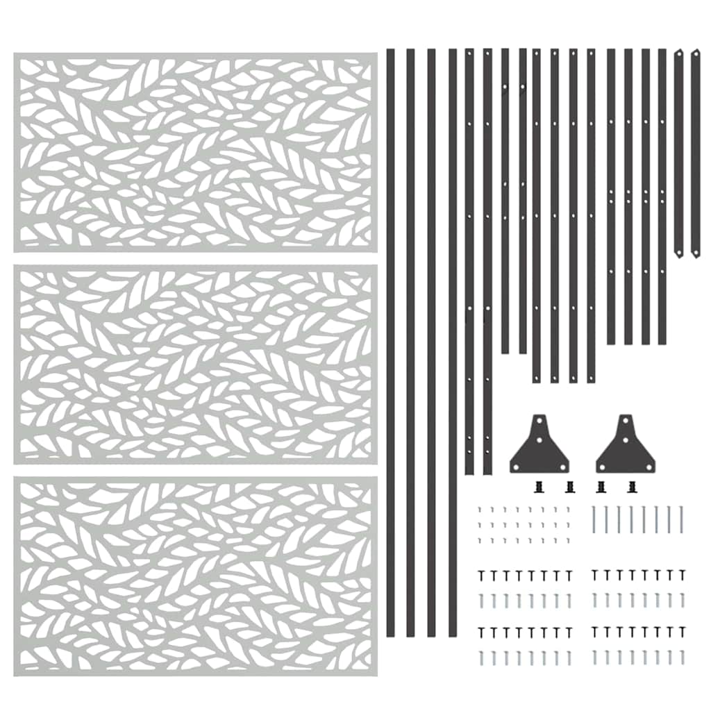 Sichtschutz 100 x 50 x 180 cm Verzinkter Stahl Silber