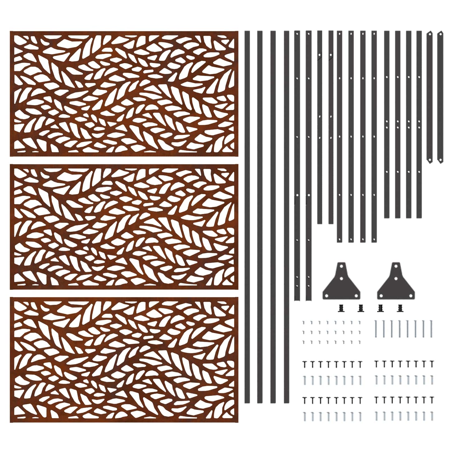 Sichtschutz 100 x 50 x 180 cm Wetterfeststahl Rostoptik