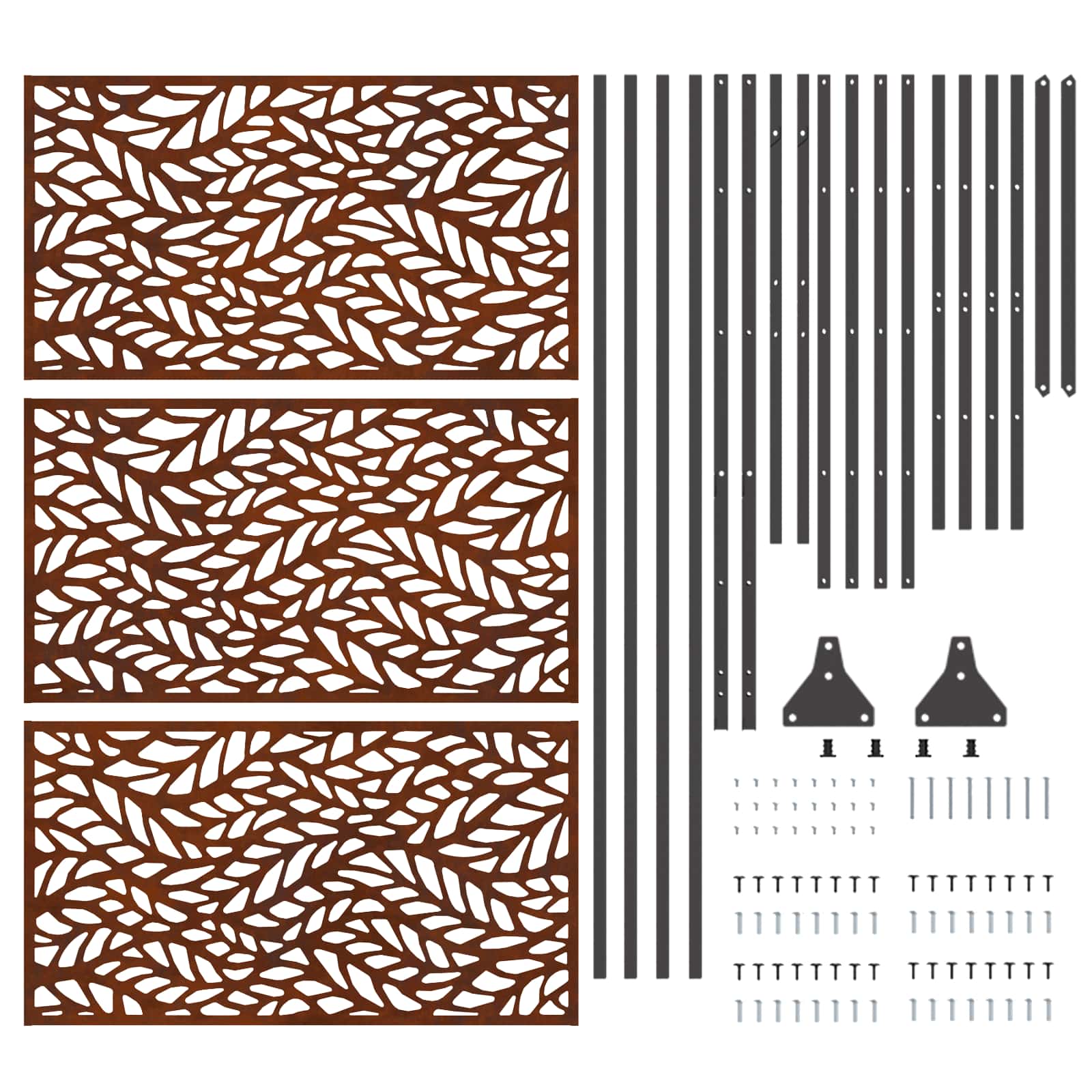 Sichtschutz 100 x 50 x 180 cm Wetterfeststahl Rostoptik