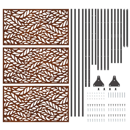 Sichtschutz 100 x 50 x 180 cm Wetterfeststahl Rostoptik