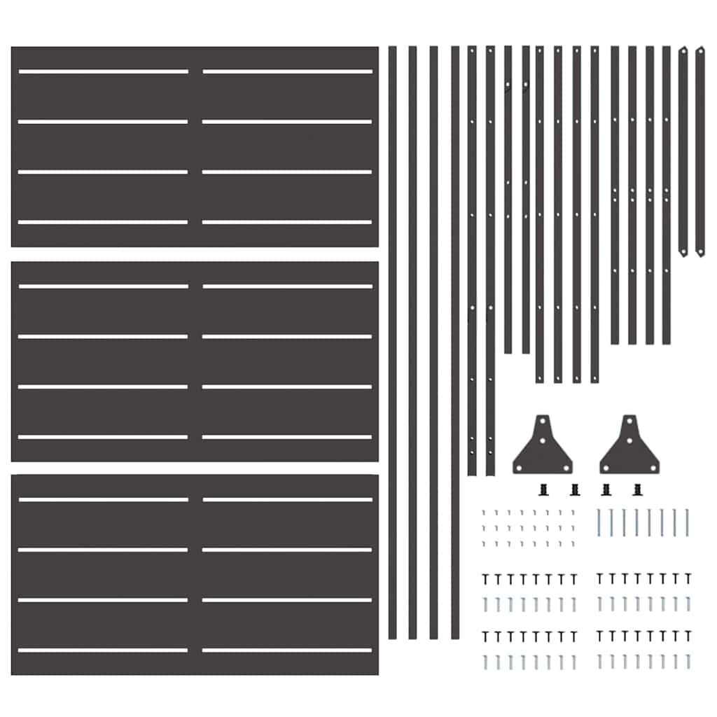 Sichtschutz 100 x 50 x 180 cm Stahl Schwarz