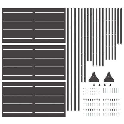 Sichtschutz 100 x 50 x 180 cm Stahl Schwarz