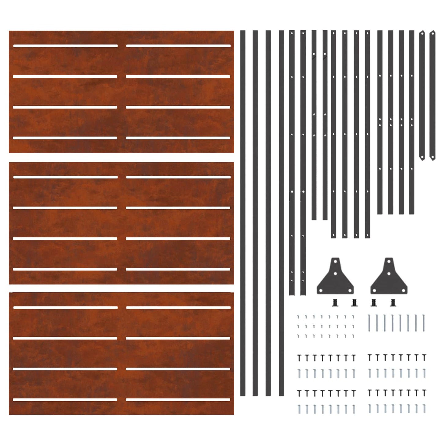 Sichtschutz 100 x 50 x 180 cm Wetterfeststahl Rostoptik