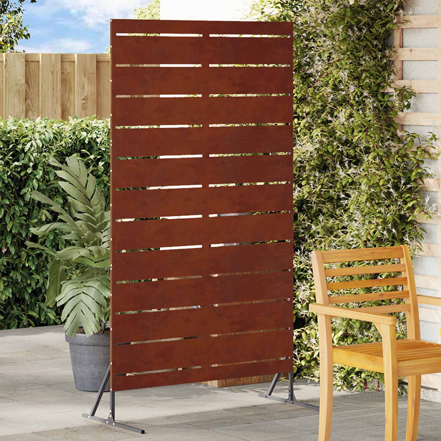 Sichtschutz 100 x 50 x 180 cm Wetterfeststahl Rostoptik