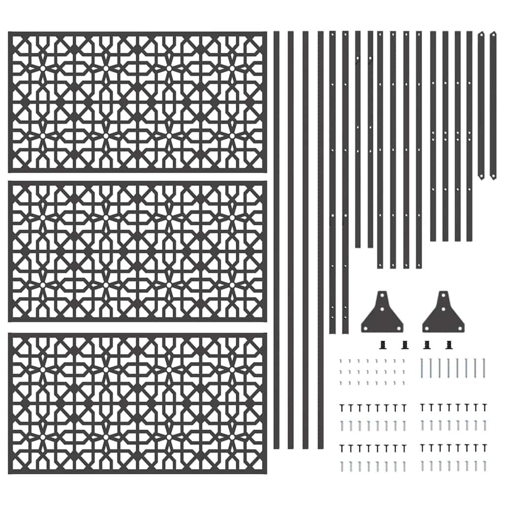 Sichtschutz 100 x 50 x 180 cm Stahl Schwarz