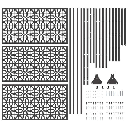 Sichtschutz 100 x 50 x 180 cm Stahl Schwarz