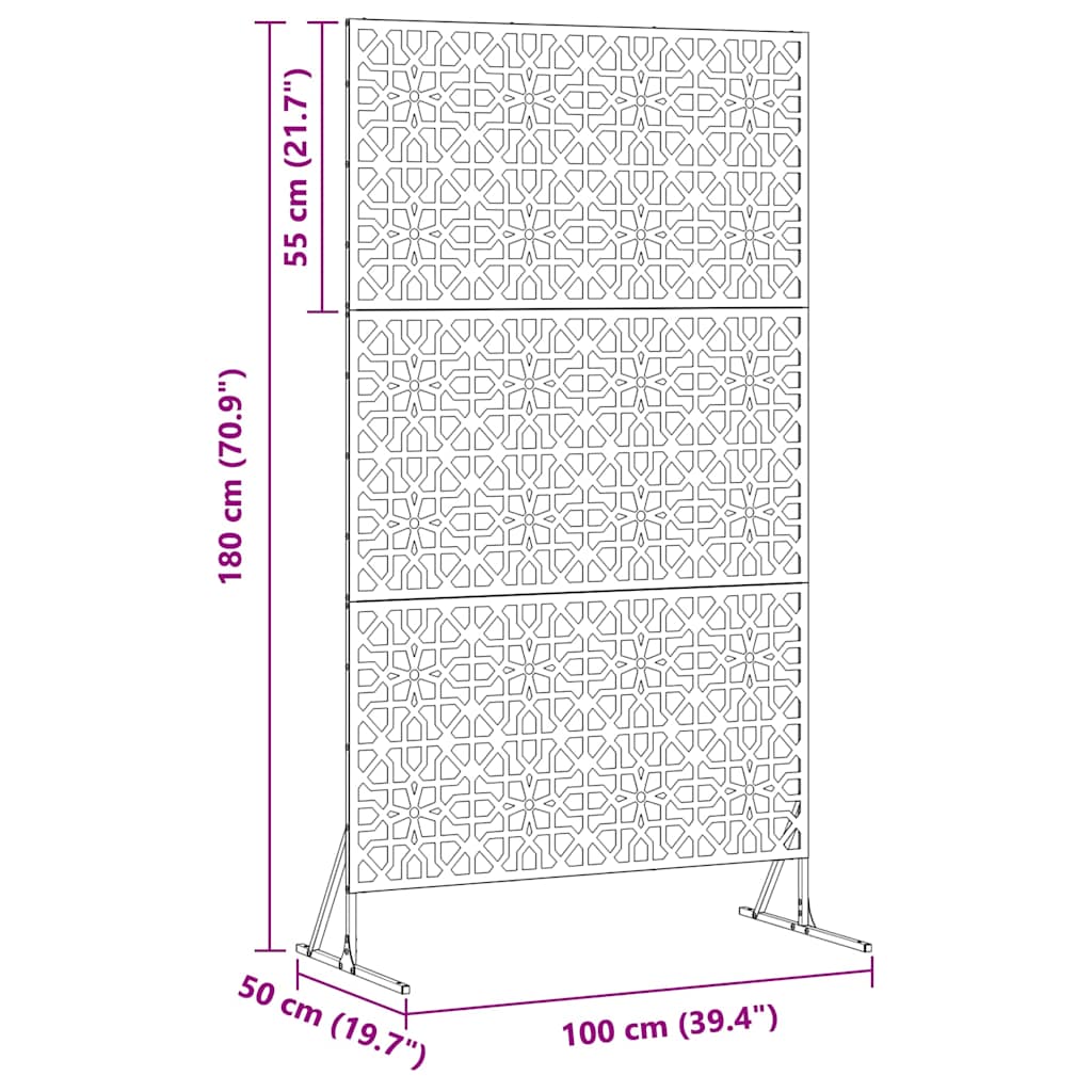 Sichtschutz 100 x 50 x 180 cm Stahl Weiß