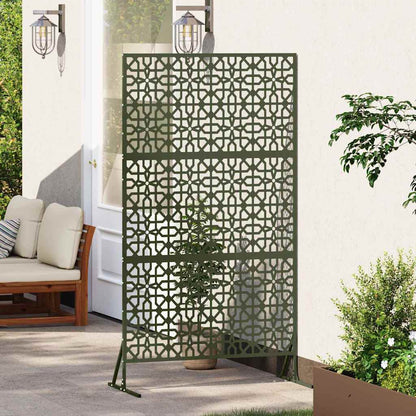 Sichtschutz 100 x 50 x 180 cm Stahl Olivgrün