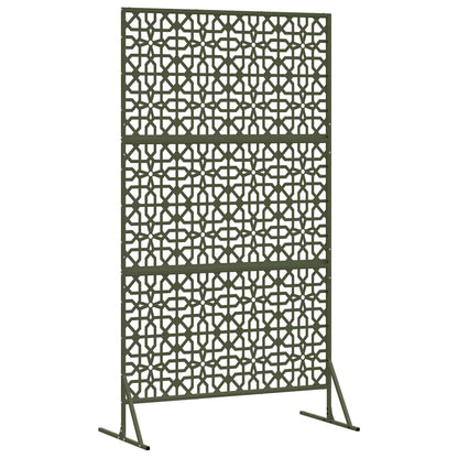 Sichtschutz 100 x 50 x 180 cm Stahl Olivgrün