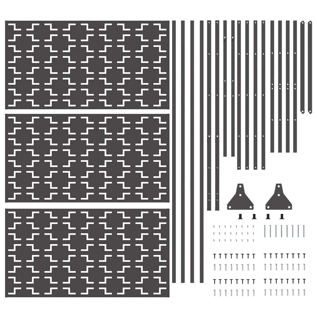 Sichtschutz 100 x 50 x 180 cm Stahl Schwarz