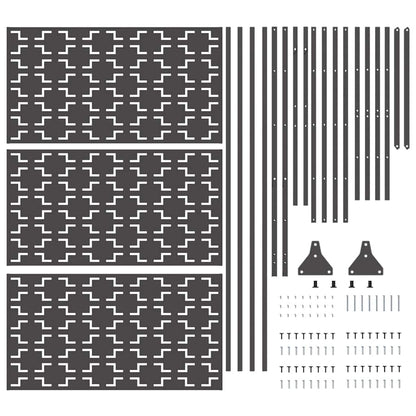 Sichtschutz 100 x 50 x 180 cm Stahl Schwarz