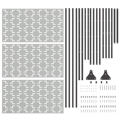 Sichtschutz 100 x 50 x 180 cm Verzinkter Stahl Silber