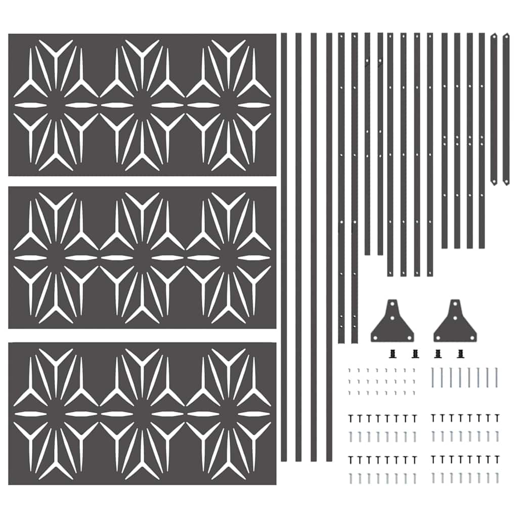 Sichtschutz 100 x 50 x 180 cm Stahl Schwarz