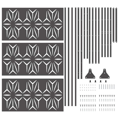 Sichtschutz 100 x 50 x 180 cm Stahl Schwarz
