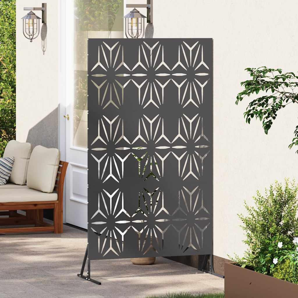 Sichtschutz 100 x 50 x 180 cm Stahl Schwarz