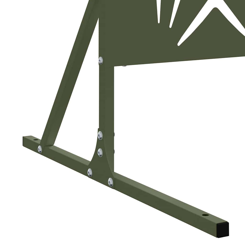 Sichtschutz 100 x 50 x 180 cm Stahl Olivgrün