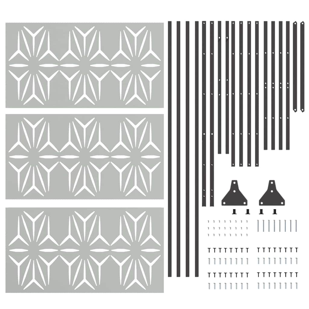 Sichtschutz 100 x 50 x 180 cm Verzinkter Stahl Silber