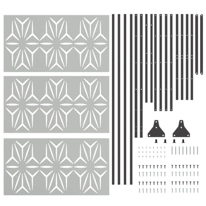 Sichtschutz 100 x 50 x 180 cm Verzinkter Stahl Silber