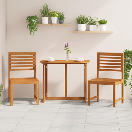 2 Stk. Gartenstuhl Massivholz Akazie Braun