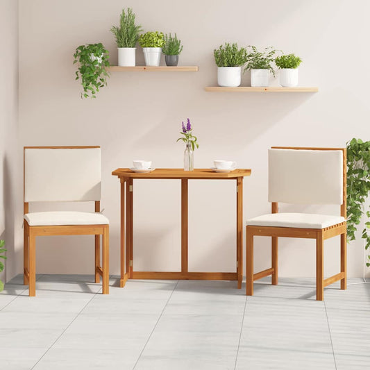 2 Stk. Gartenstuhl Massivholz Akazie Braun