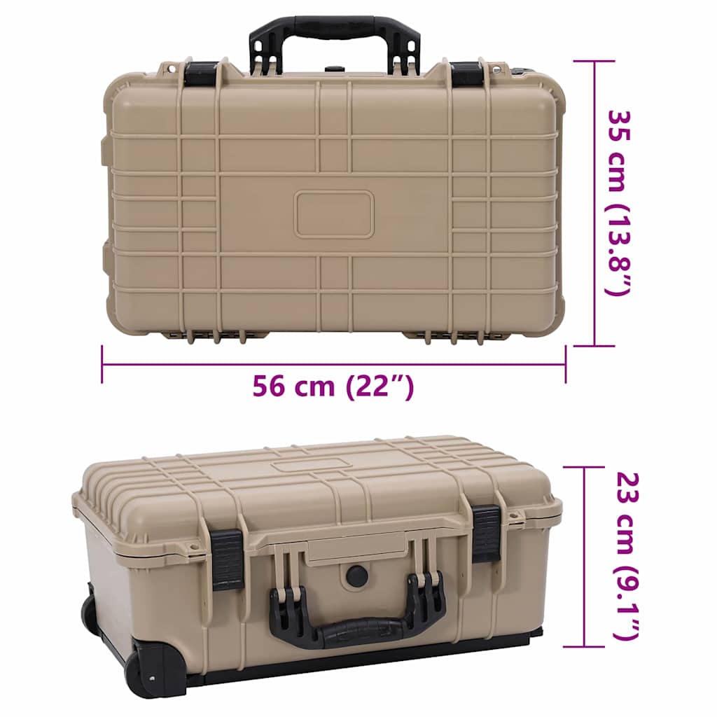 Hartschalenkoffer Sand 56 x 35 x 23 cm Polypropylen und ABS