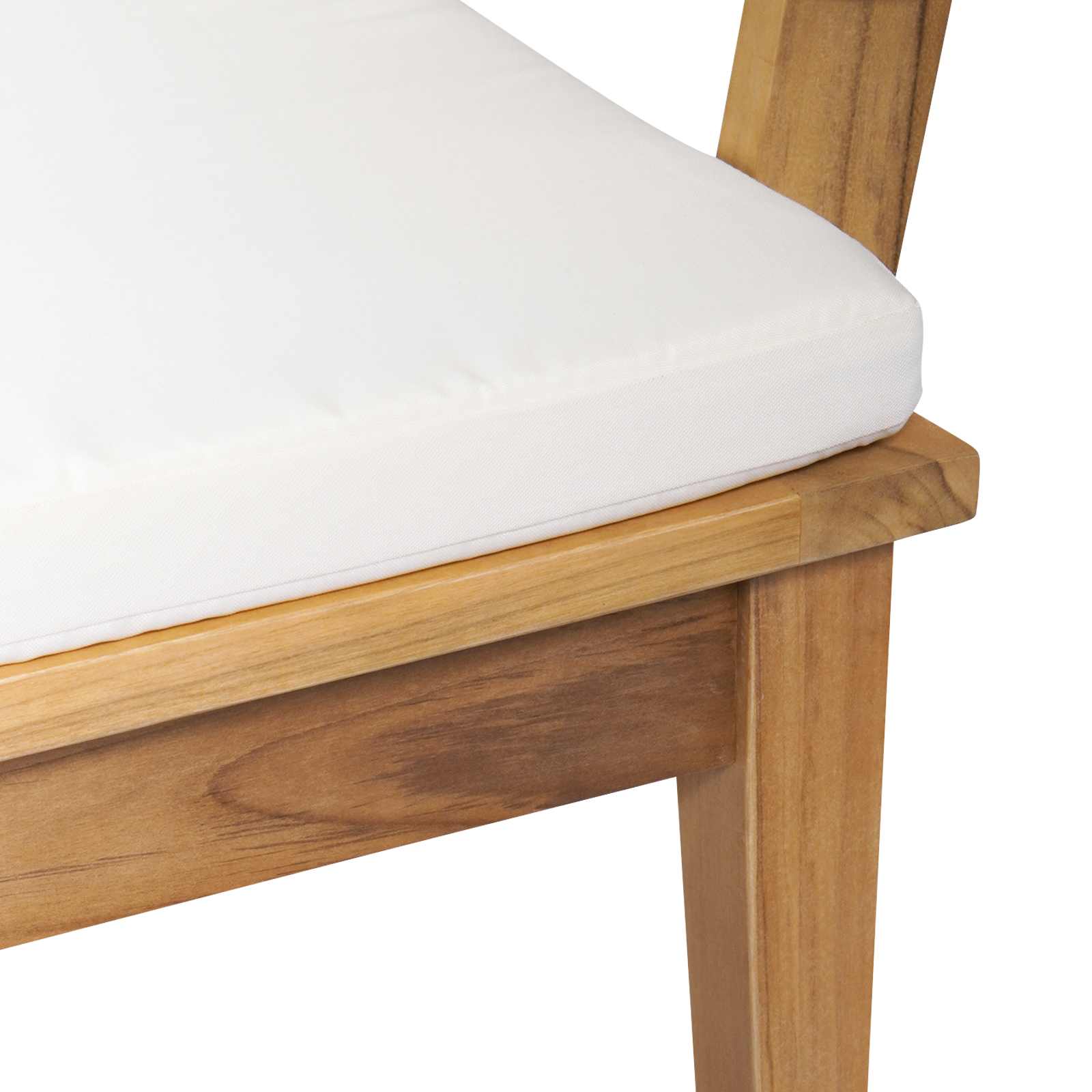 Gartenbank und Tischset 2 stk. Creme und Braun Massivholz Teak