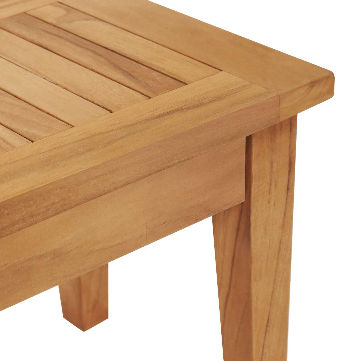 Gartenbank und Tischset 2 stk. Grau und Braun Massivholz Teak