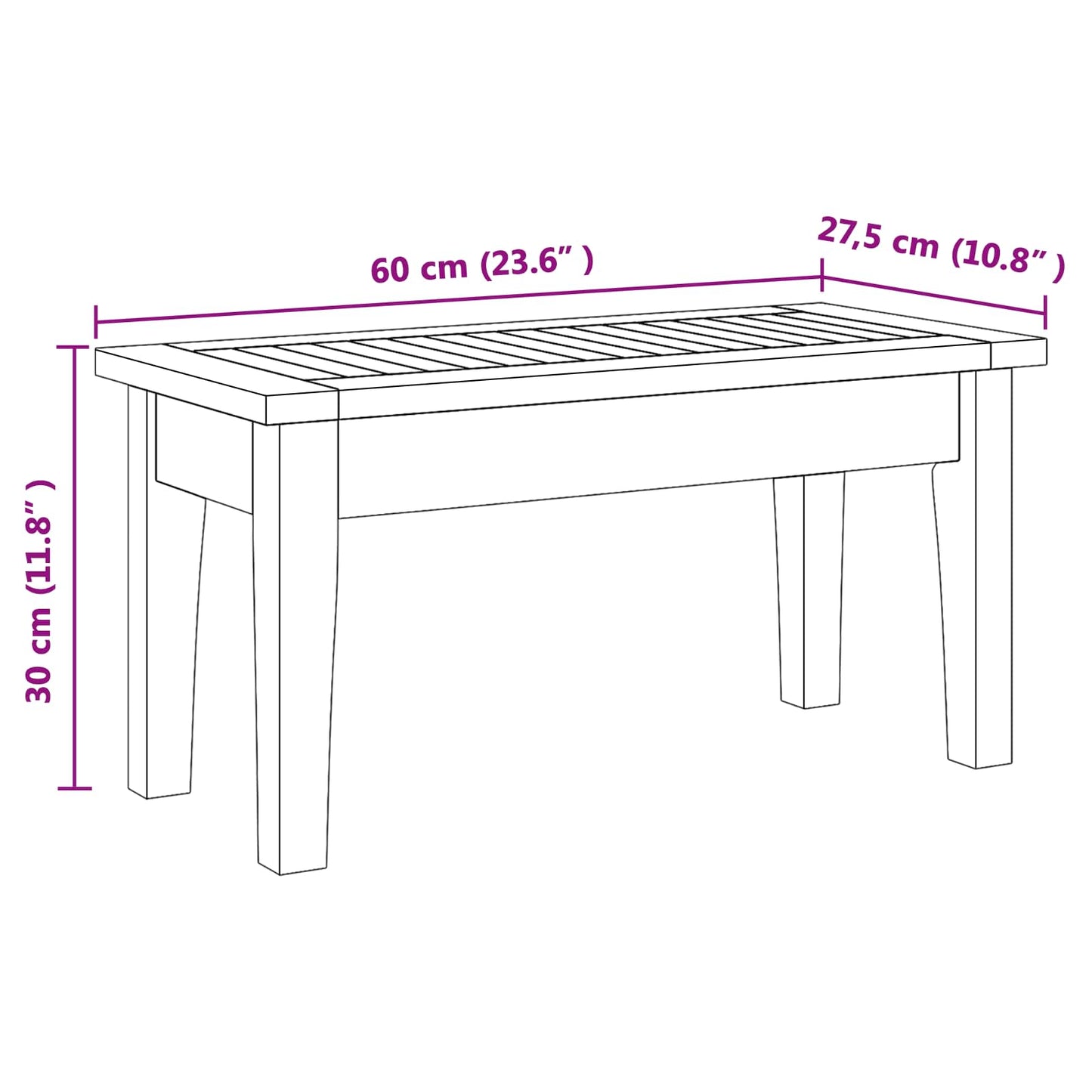 Gartenbank und Tischset 2 stk. Grau und Braun Massivholz Teak