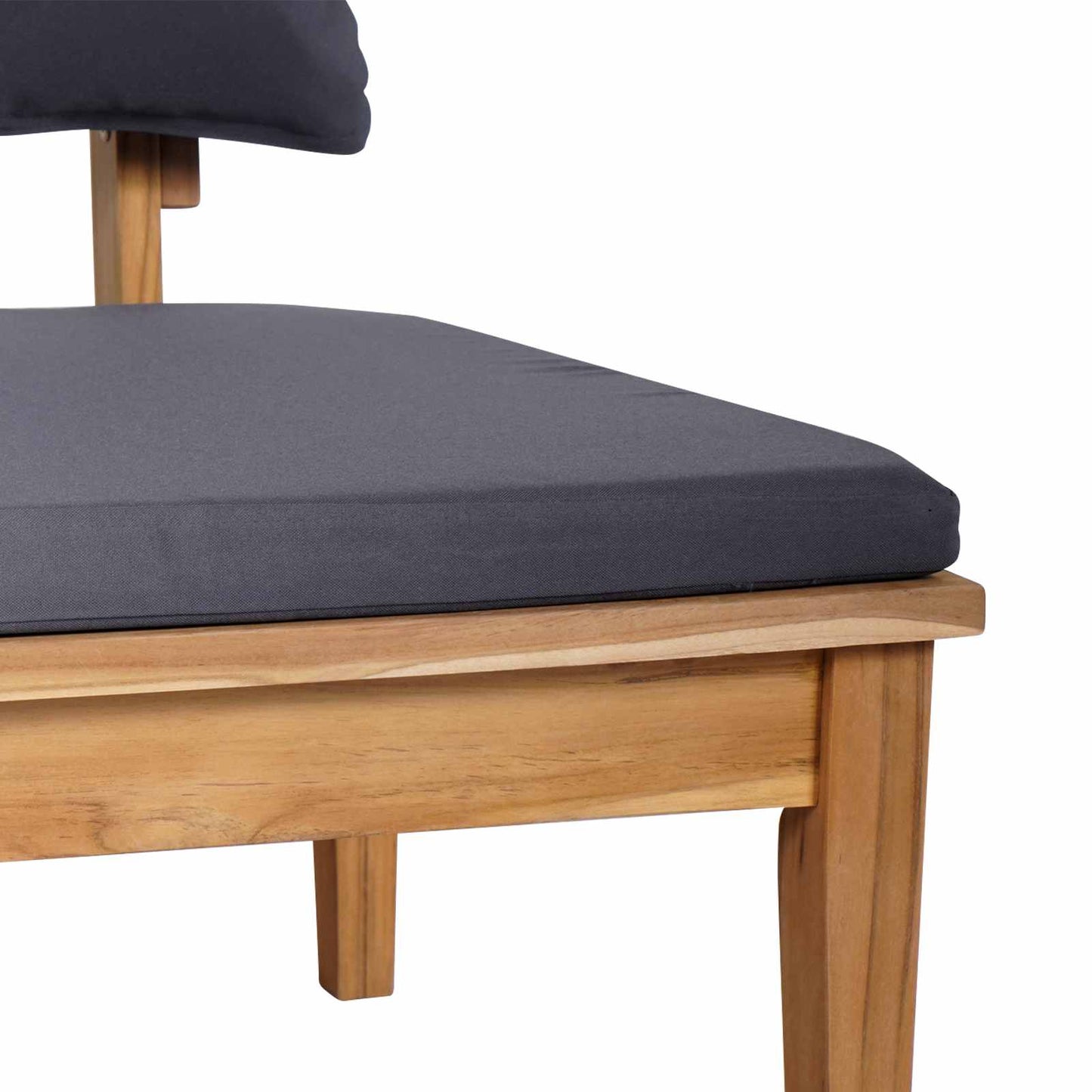 Gartenbank und Tischset 2 stk. Grau und Braun Massivholz Teak