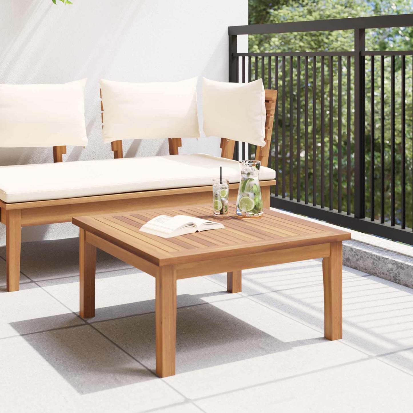 Gartentisch Braun Massivholz Teak