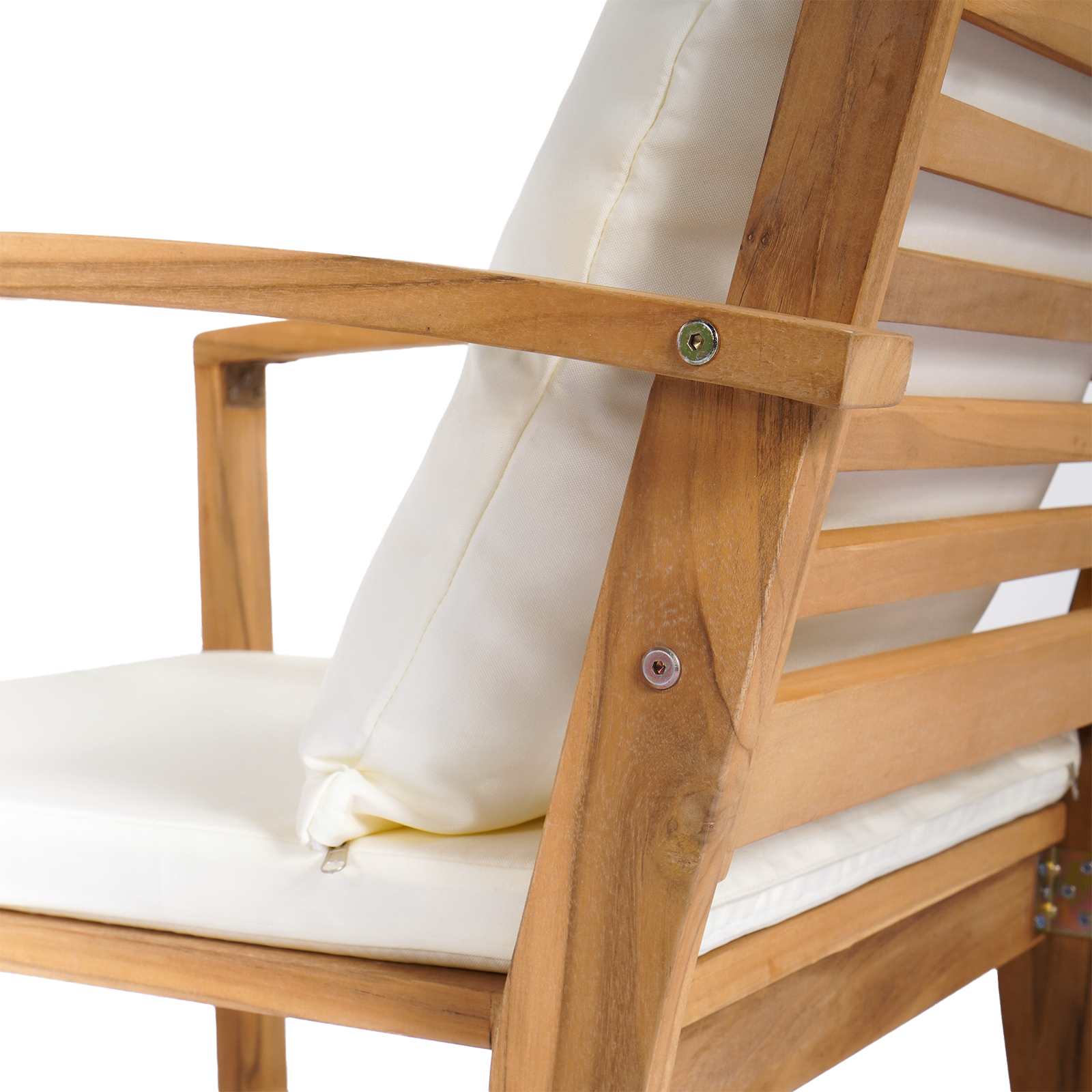 Stuhl 2 Stück Braun und Creme 65 x 60 x 76,5 cm Massivholz Teak