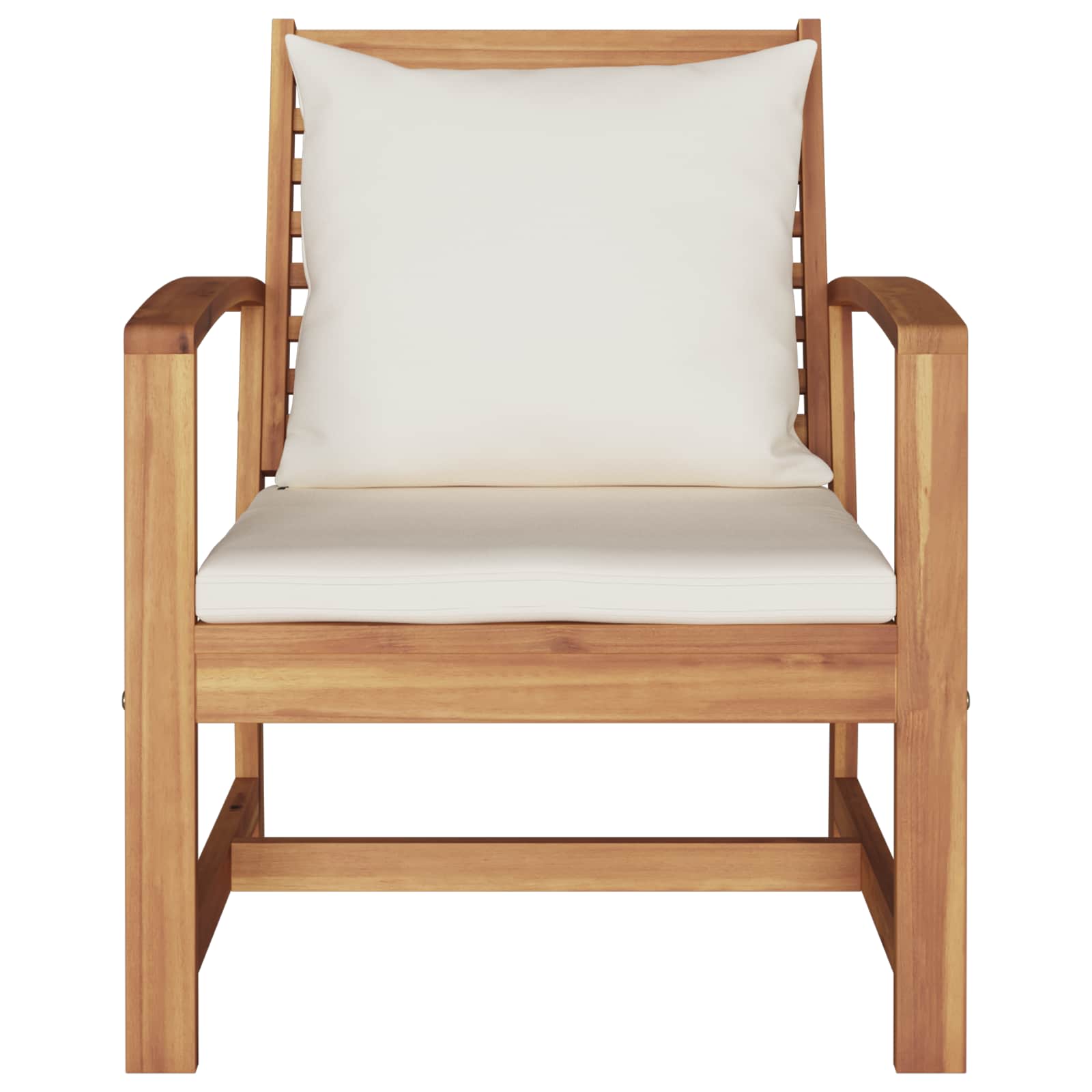 Stuhl 2 Stück Braun und Creme 65 x 60 x 76,5 cm Massivholz Teak