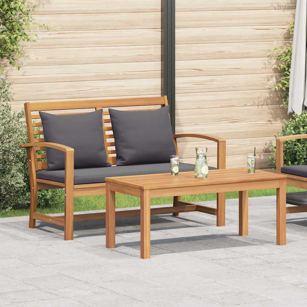 Bank Braun und Dunkelgrau 110 x 66 x 76 cm Massivholz Teak