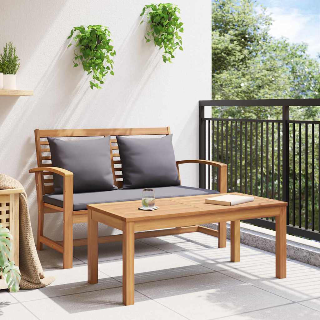 Bank Braun und Dunkelgrau 110 x 66 x 76 cm Massivholz Teak