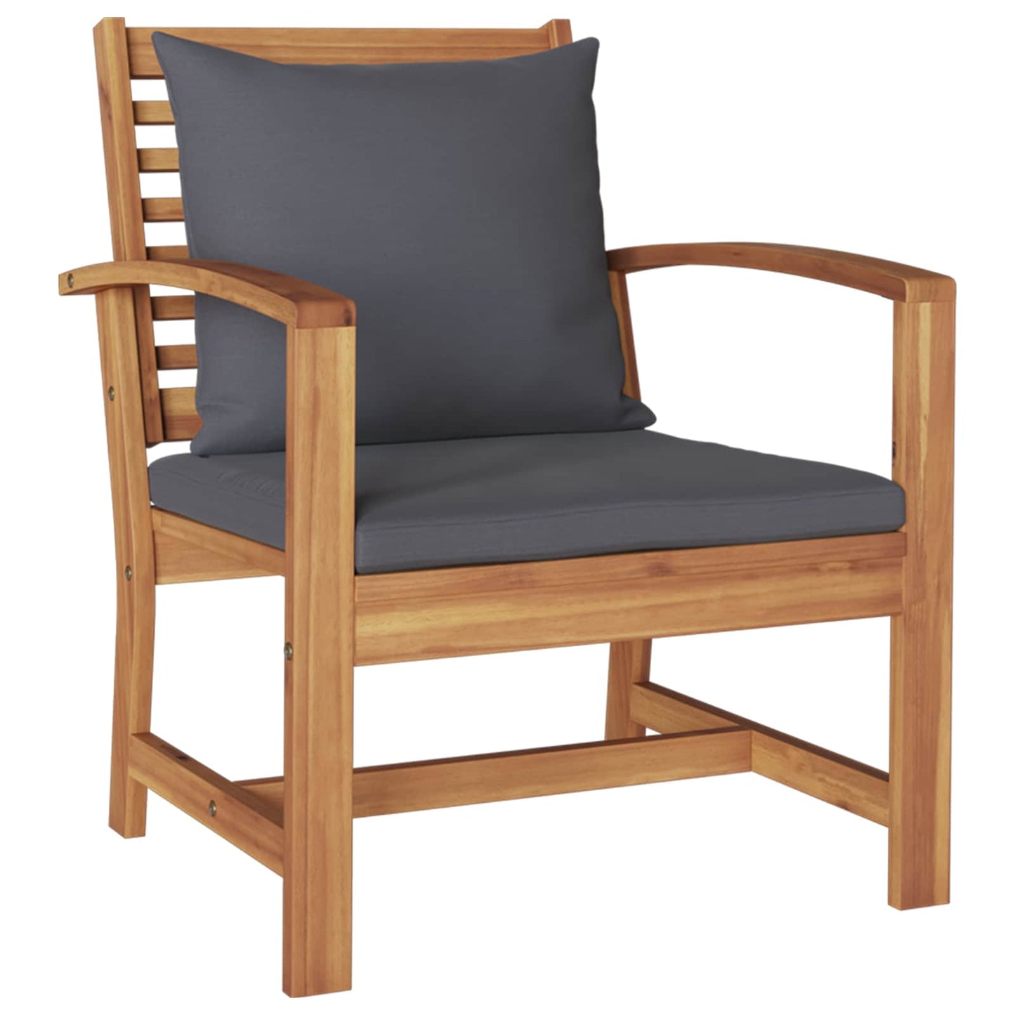 Stuhl mit Kissen 2 Stück Braun und Dunkelgrau 65 x 60 x 76,5 cm