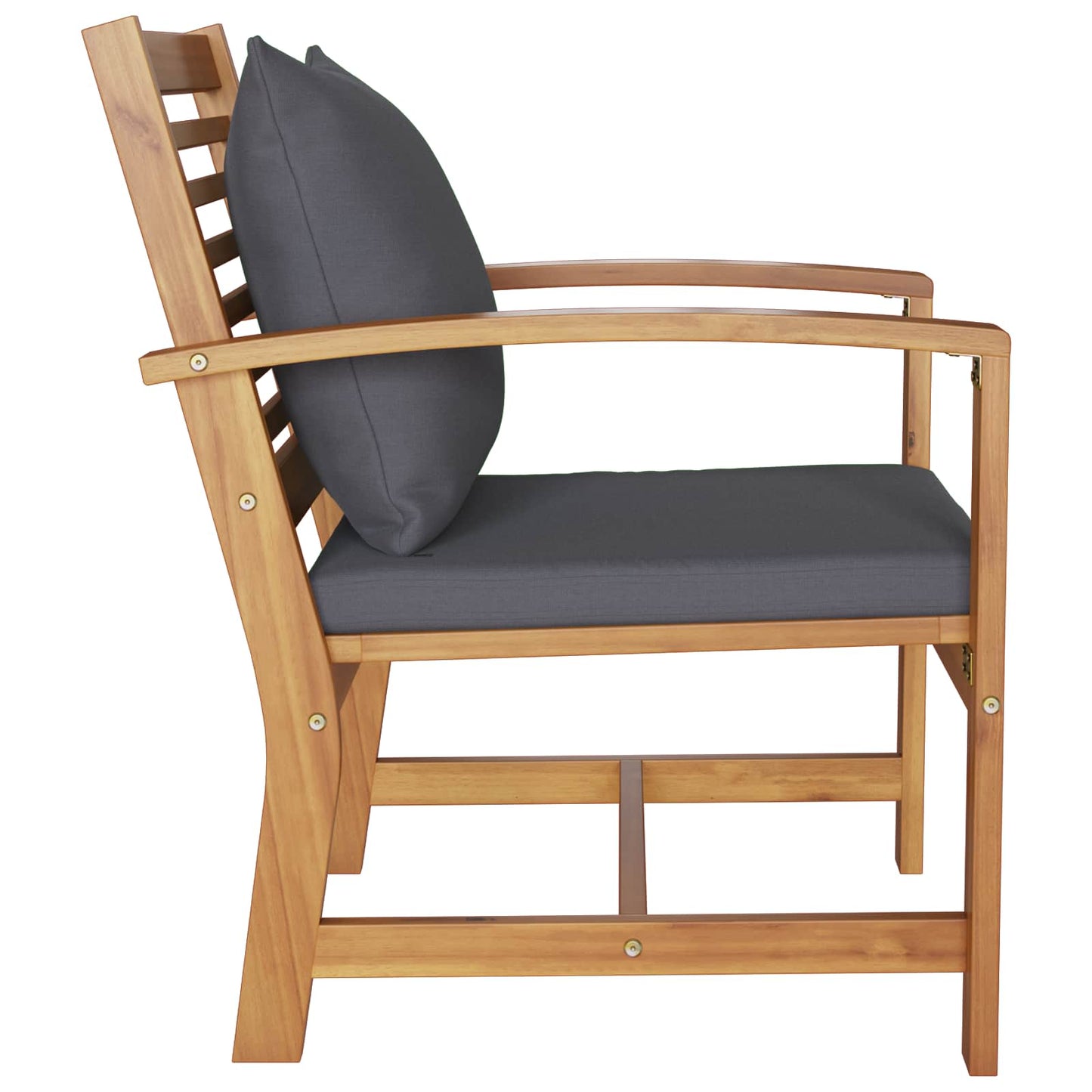 Stuhl mit Kissen 2 Stück Braun und Dunkelgrau 65 x 60 x 76,5 cm