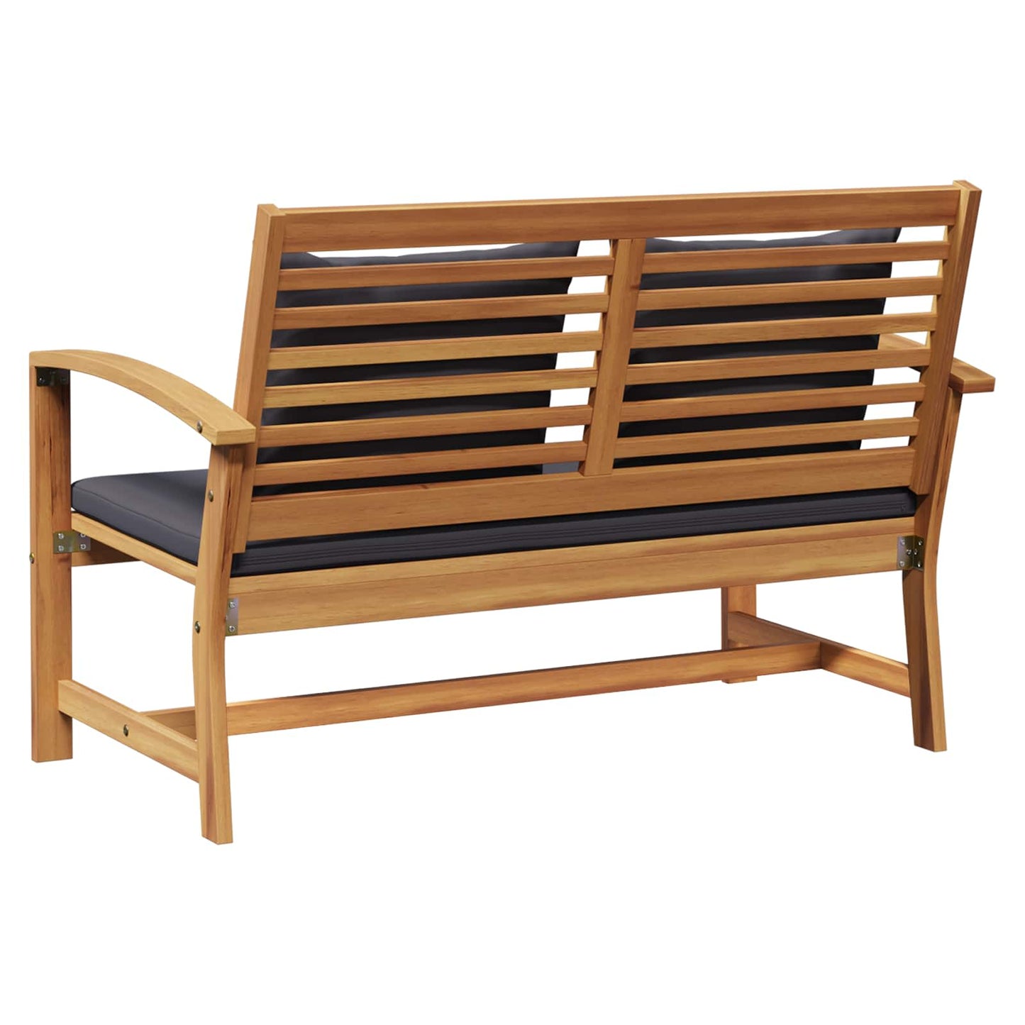 Gartenbank- und Tischset mit Polster 2 Stück Massivholz Teak