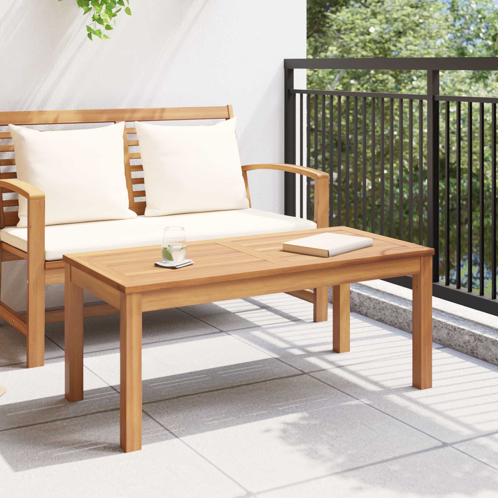 Tisch Braun 95 x 45 x 40 cm Massivholz Teak