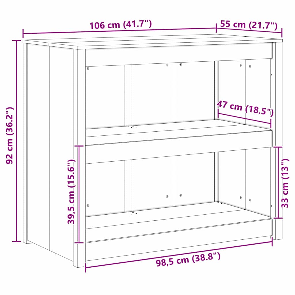 Küchenschrank MEPPEL Braun Eichen-Optik 106 x 55 x 92 cm