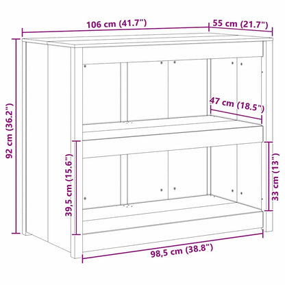 Küchenschrank MEPPEL Braun Eichen-Optik 106 x 55 x 92 cm