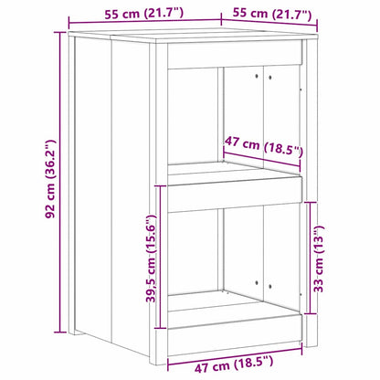 Küchenschrank MEPPEL Braun Eichen-Optik 55 x 55 x 92 cm